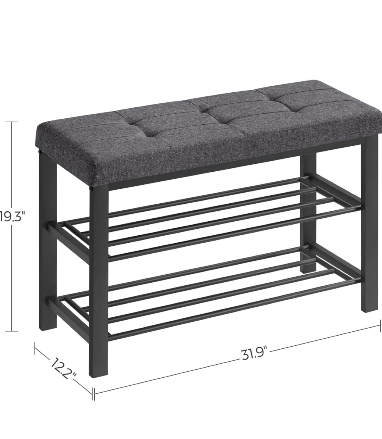 Shoe Rack Bench - Grey - photo 2