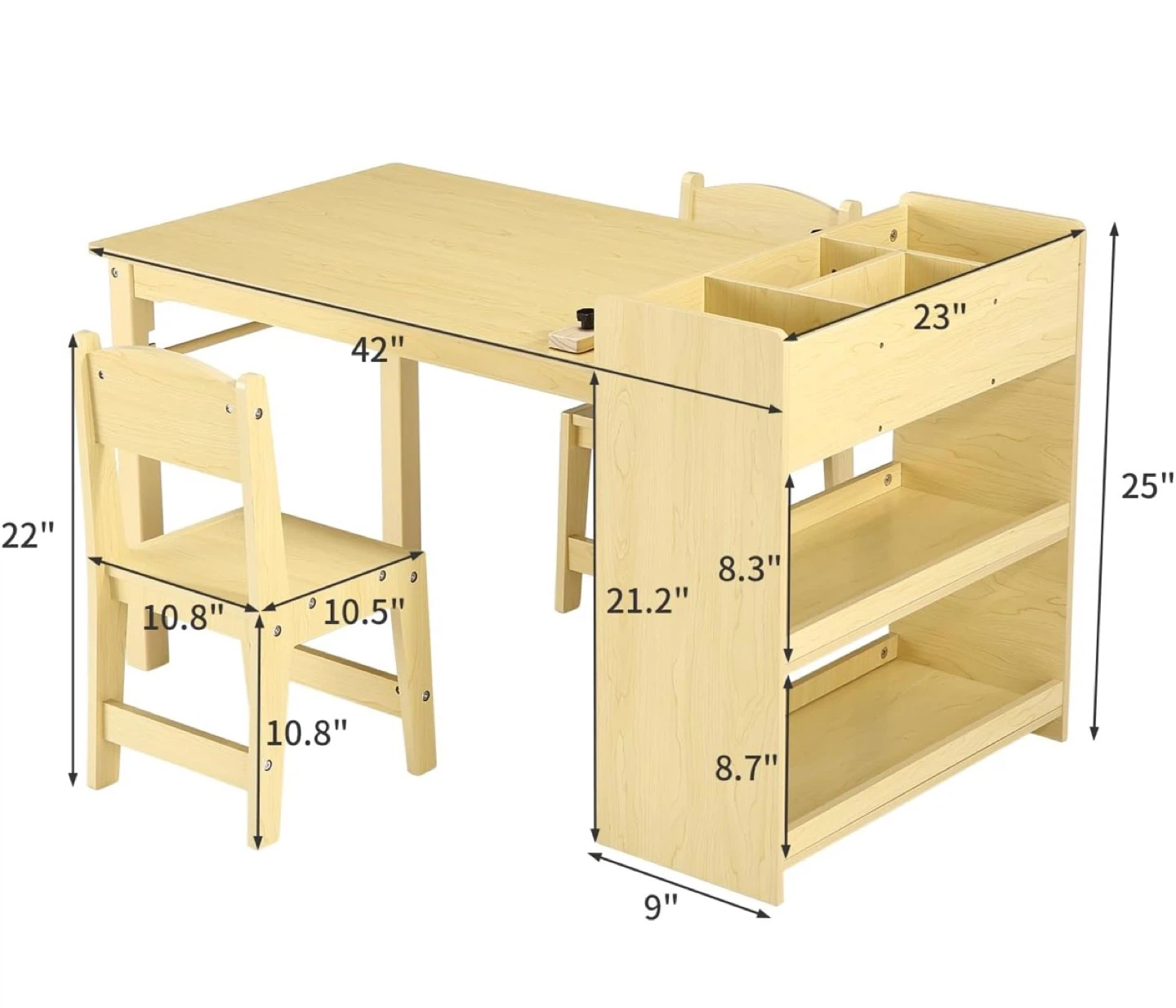 Kids Art Table with Storage and Chairs - photo 4