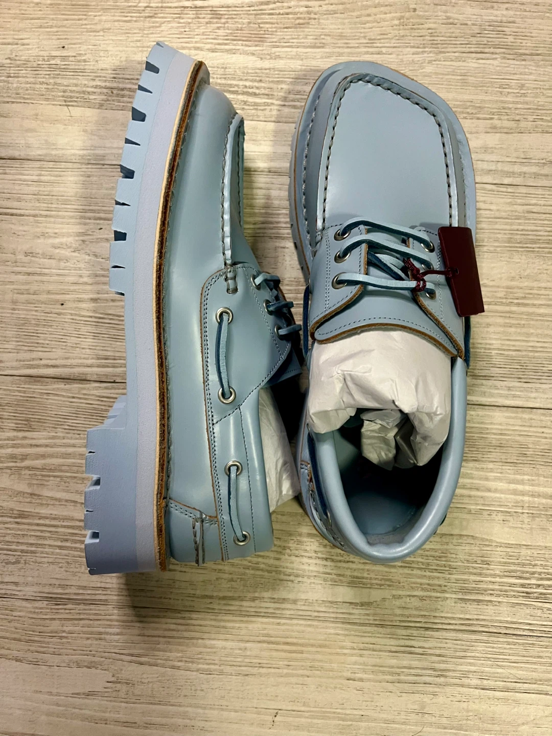 Camper Lab boat shoes, pastel Blue, Size US 10 - photo 3
