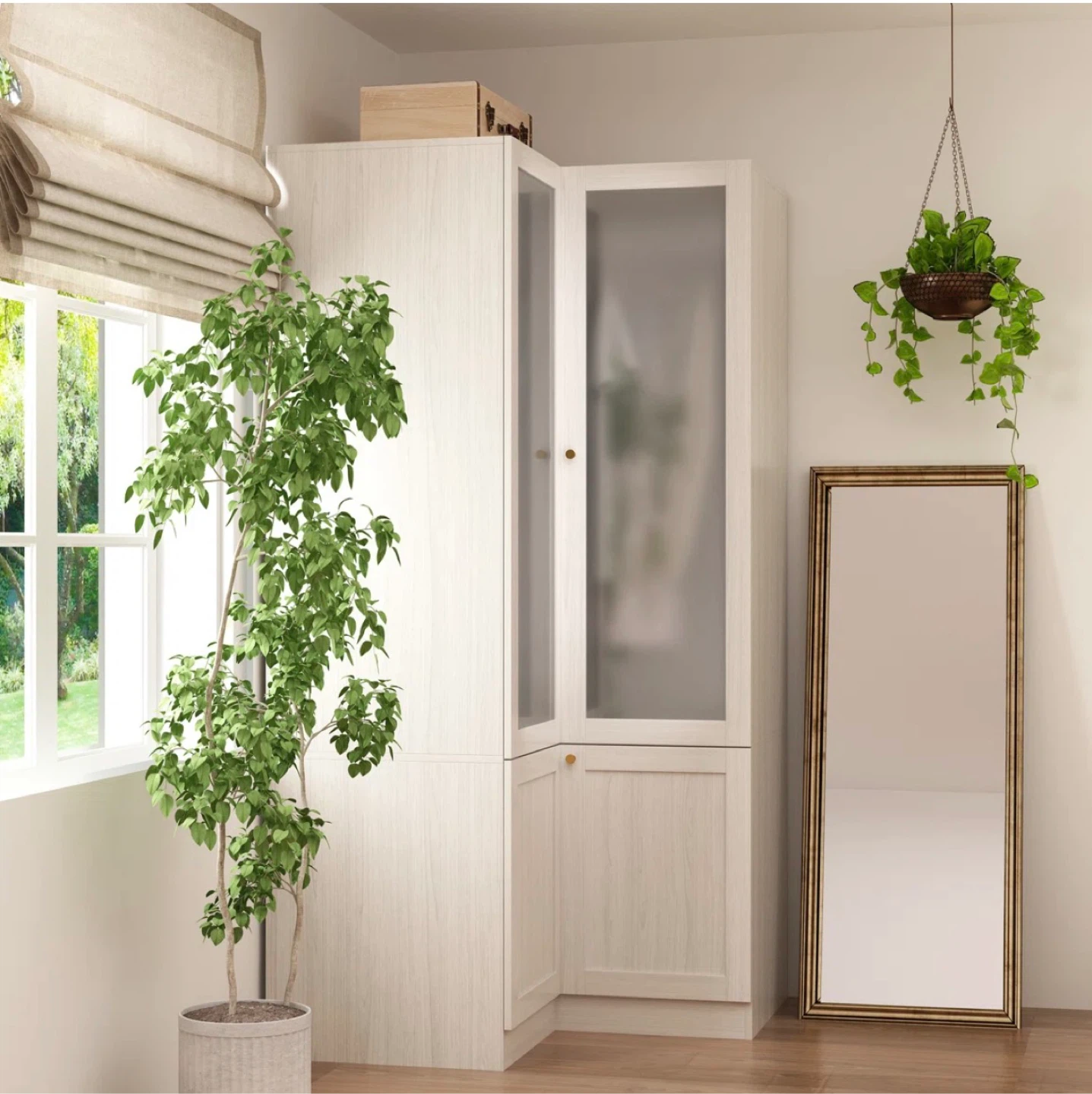 Corner Wardrobe Closet with Glass Doors - photo 2