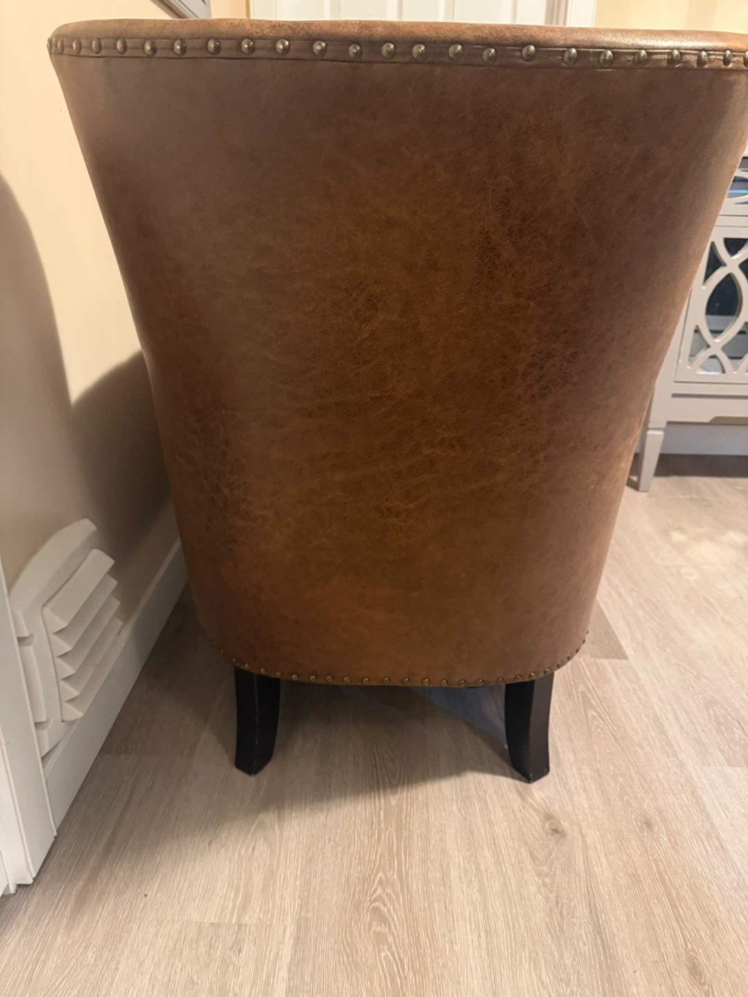 Pair of Brown Leather Armchairs - photo 5
