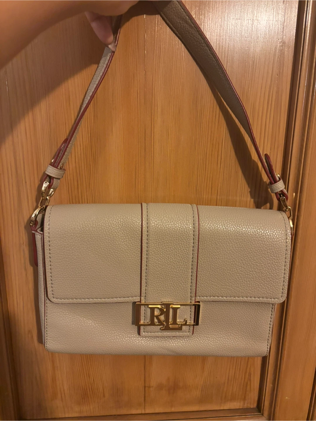 Ralph Lauren Beige Leather Shoulder Bag