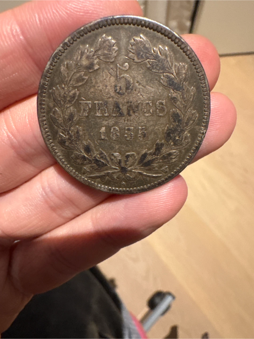 1835 Louis Philippe I Silver 5 Francs Coin - photo 3
