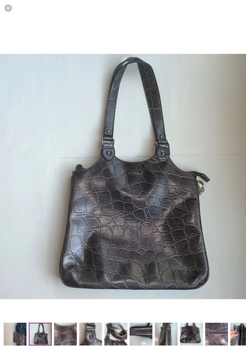 Nygard  Expandable Croc Embossed Handbag