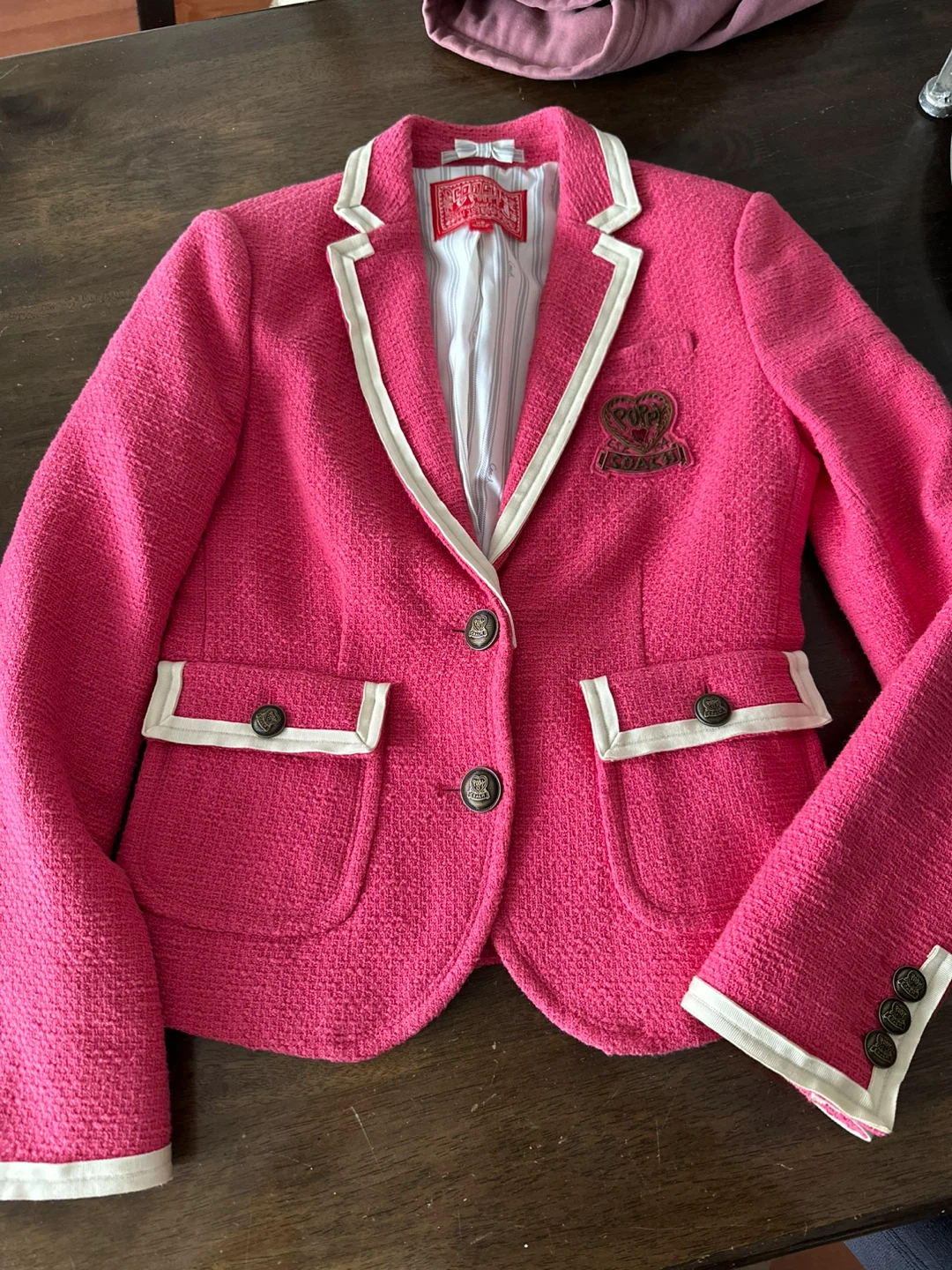 Coach Poppy Pink Blazer - Size XS