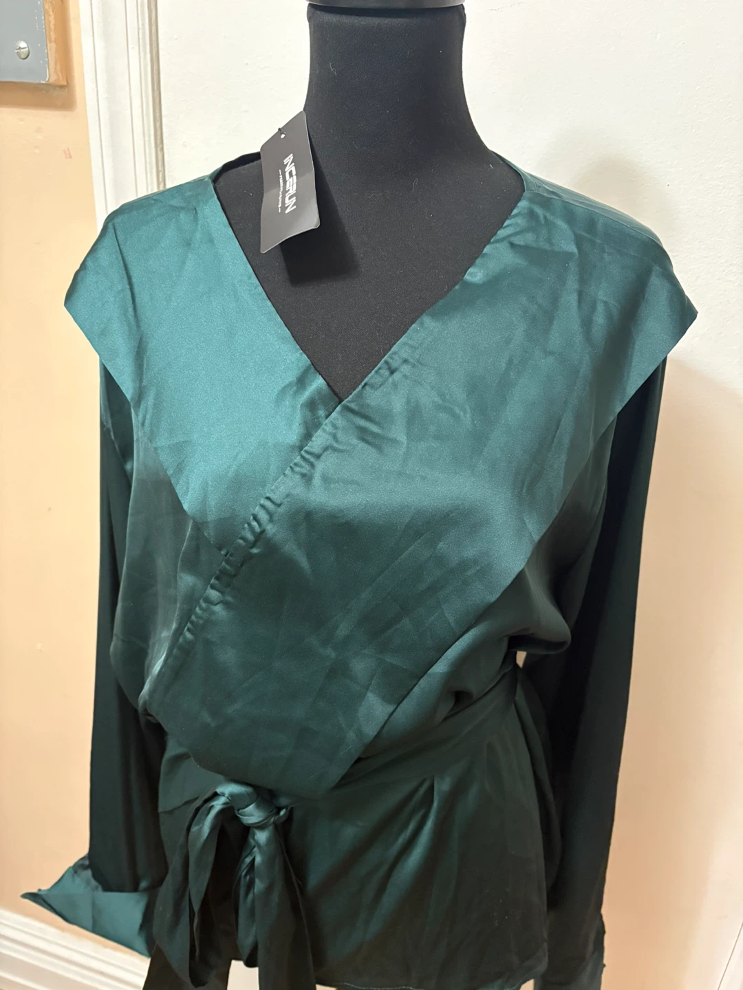 Green Wrap Blouse Incerun - photo 5
