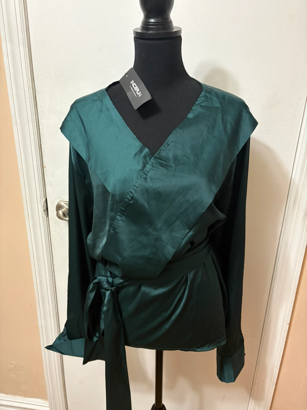 Green Wrap Blouse Incerun - photo 2