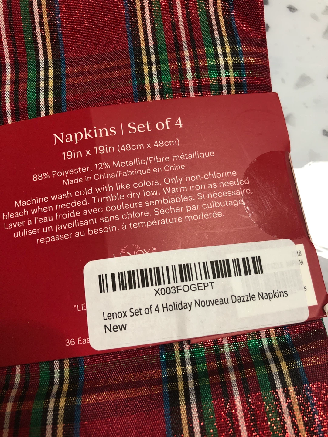 New 🥕 Lenox Holiday Nouveau Dazzle Napkins - Set of 4 - photo 5