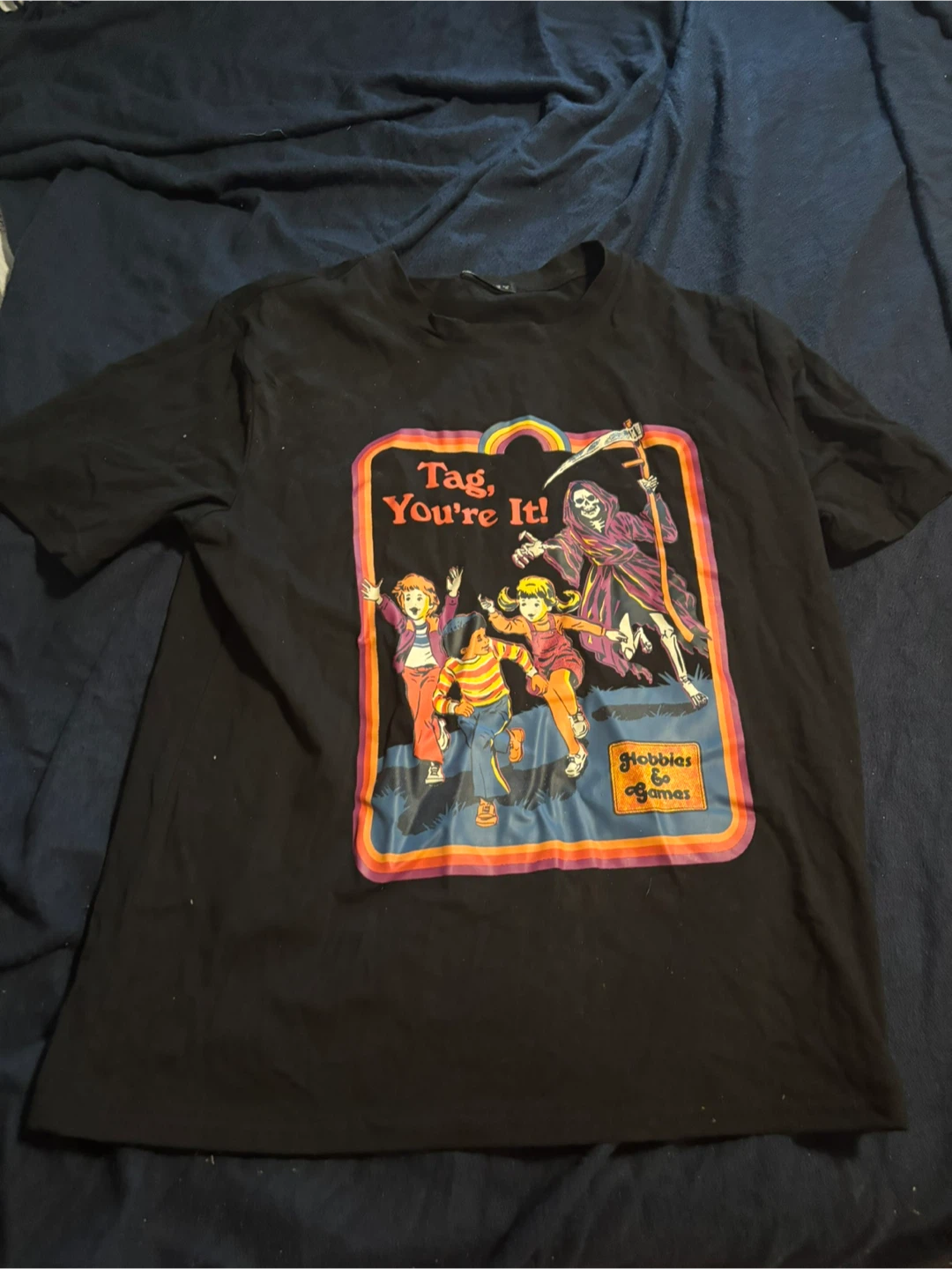 ROMWE Black Graphic Tee - Size S