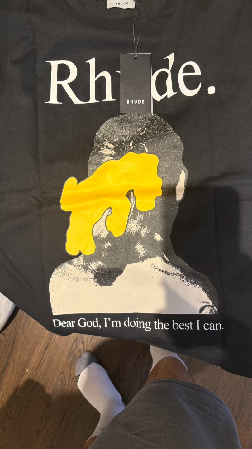 Rhude Dear God Tee - Black