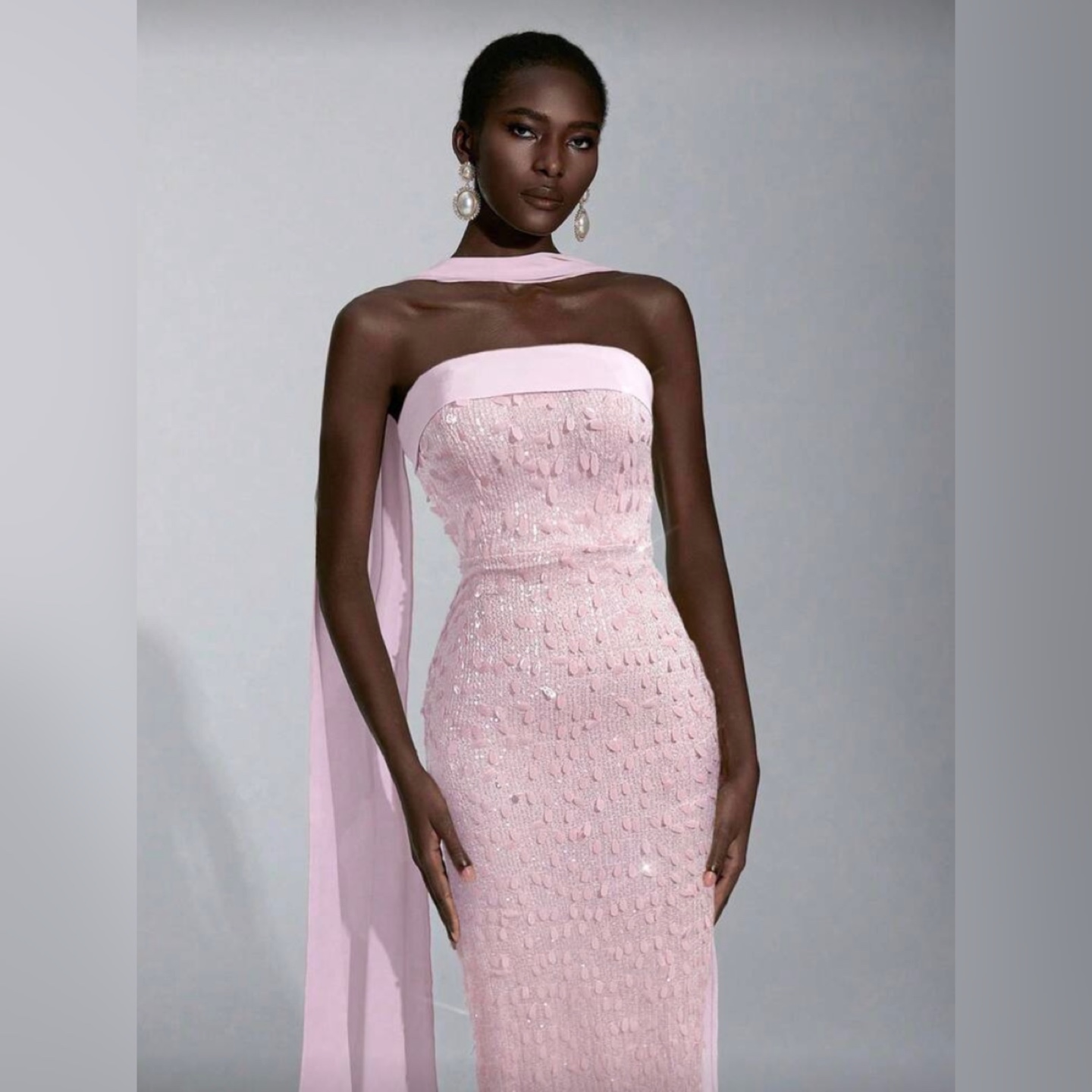 Elitara beaded strapless maxi dress with detachable halter - photo 3