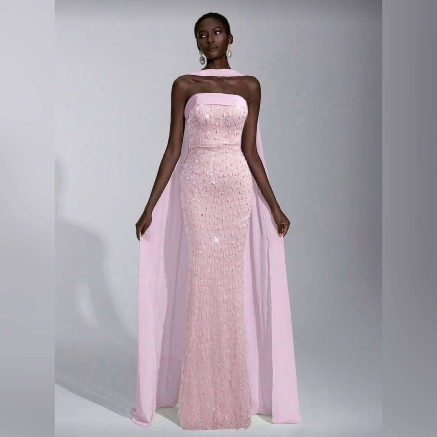 Elitara beaded strapless maxi dress with detachable halter - photo 5