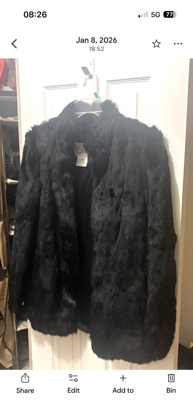 Mink Black Fur Coat - Size M - photo 2