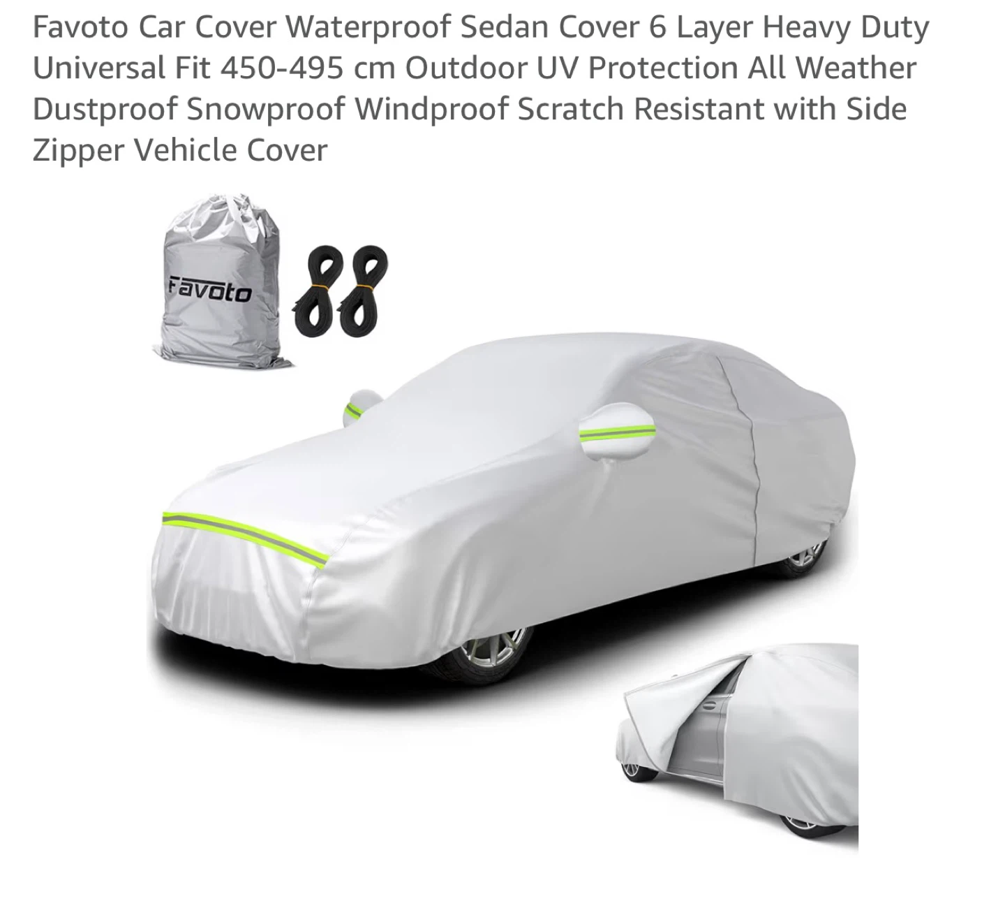 Favoto Waterproof Sedan Car Cover