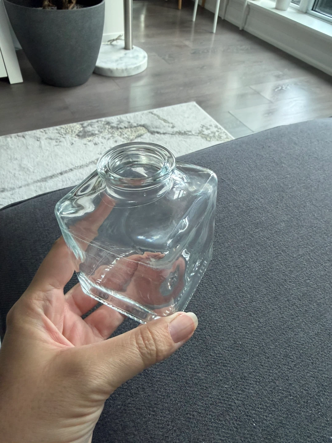 GREAT CONDITION Square Clear Glass Bottle