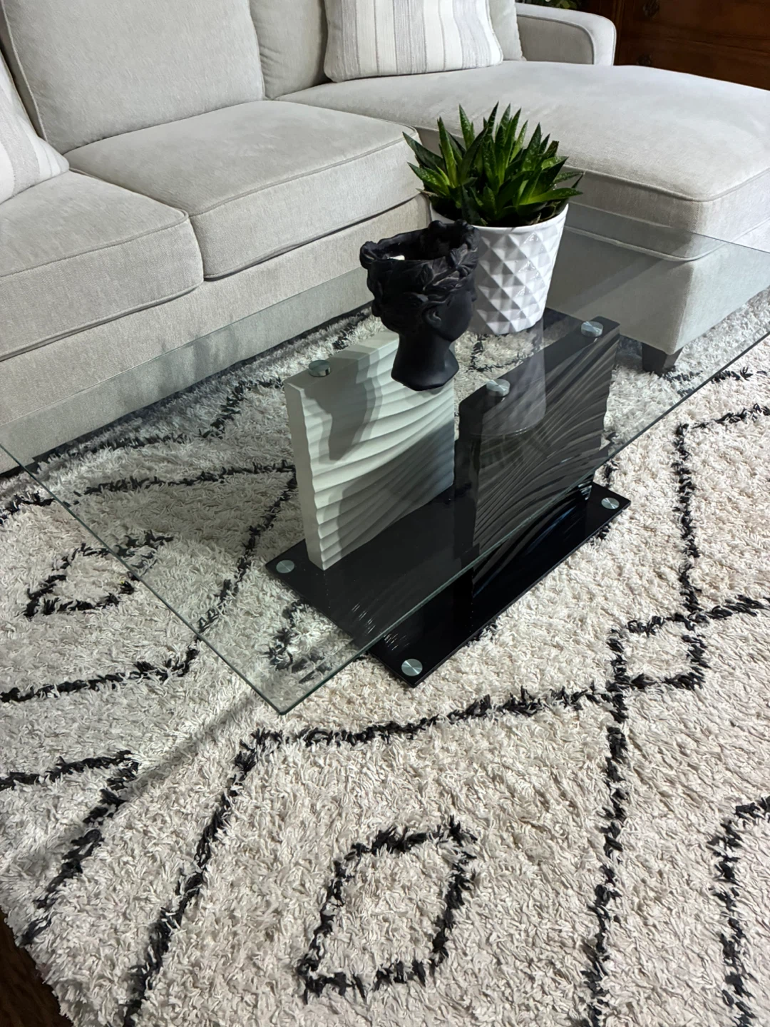 Glass coffee table