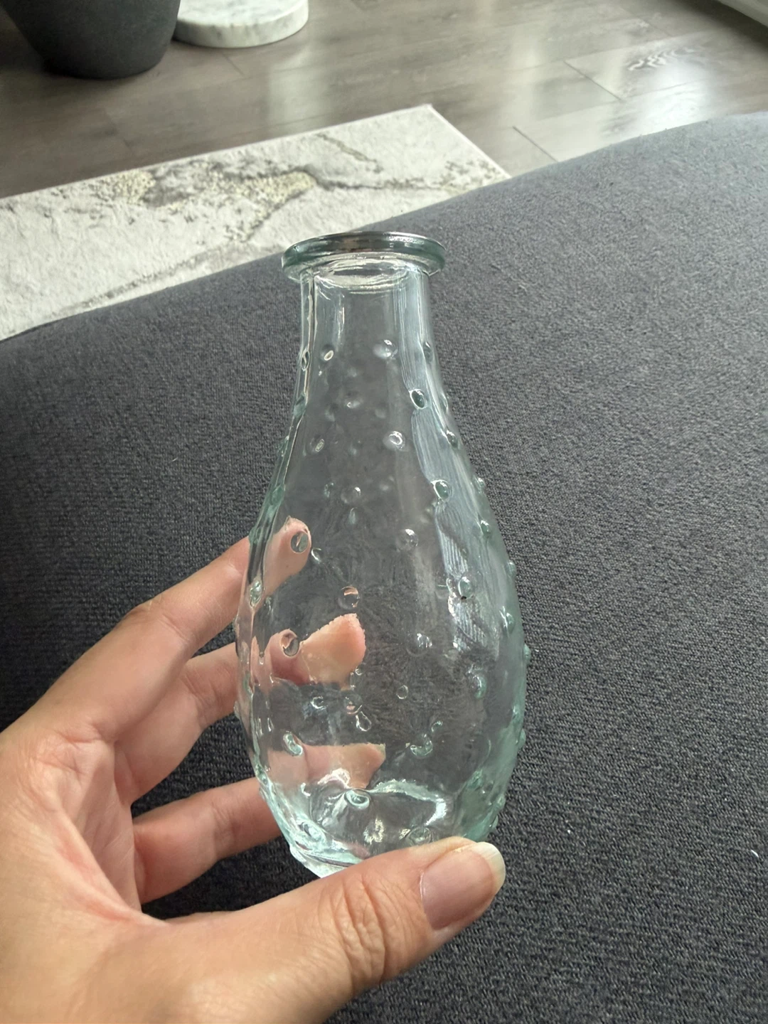 GREAT CONDITION Glass Vase with Bubble Design