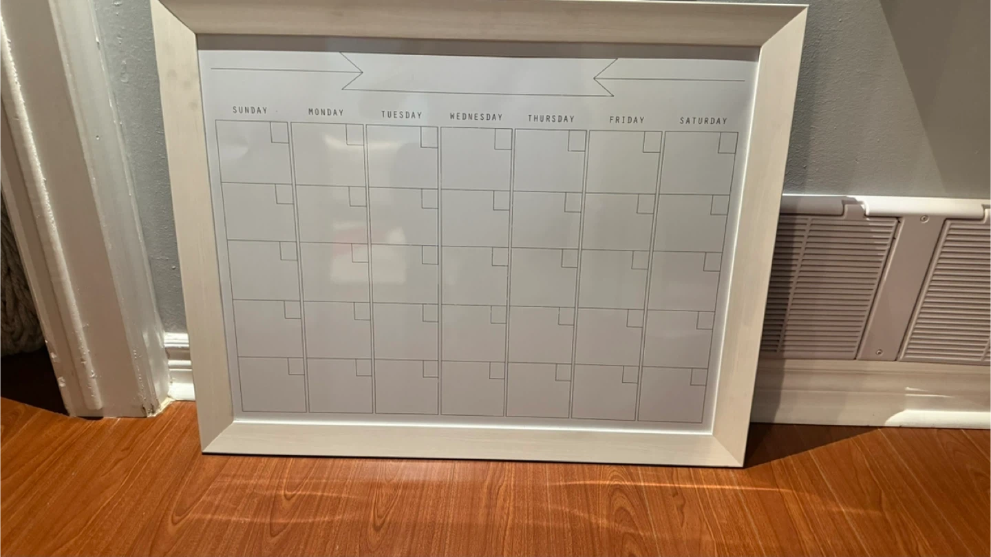Framed Dry Erase Calendar