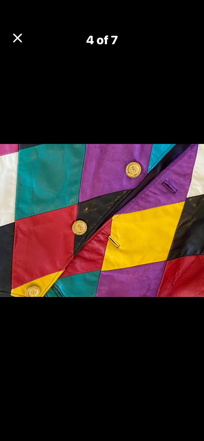 🌈Entre Peaux International Leather Patchwork Jacket - photo 4