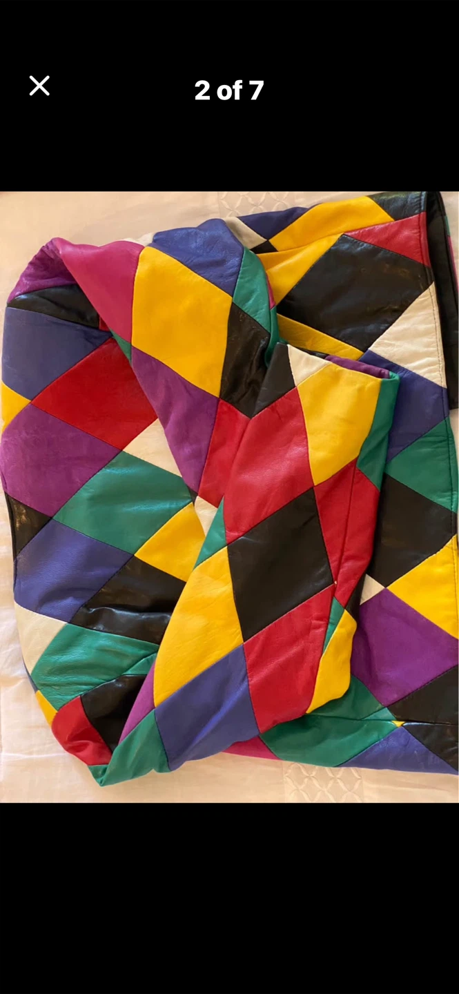 🌈Entre Peaux International Leather Patchwork Jacket - photo 2