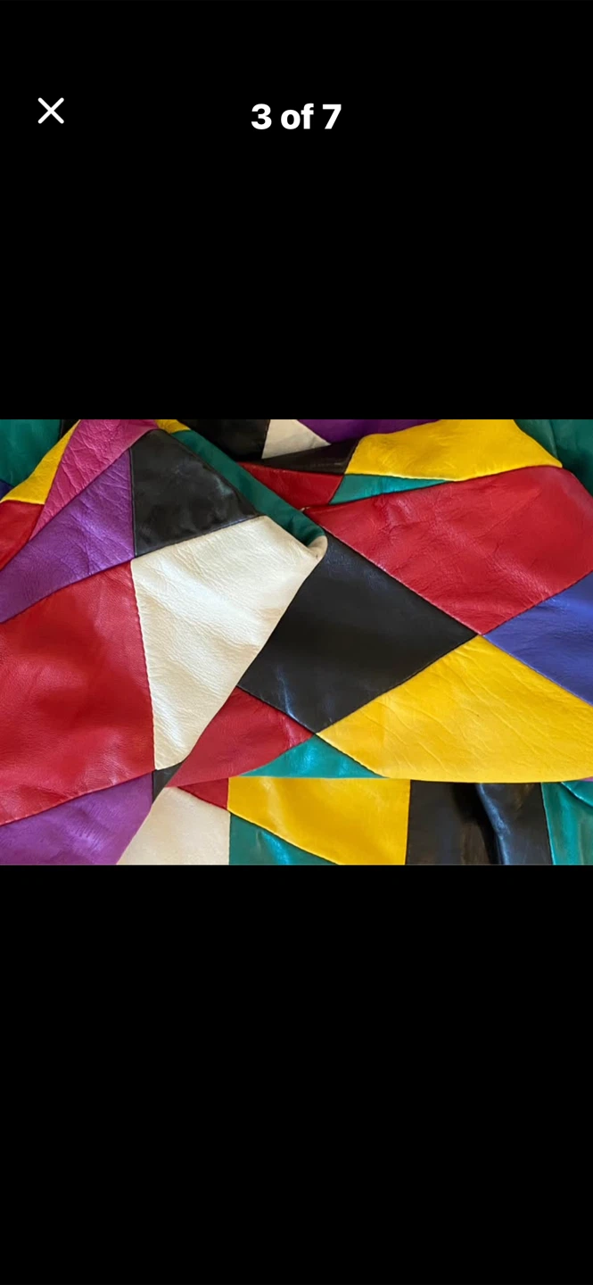 🌈Entre Peaux International Leather Patchwork Jacket - photo 3