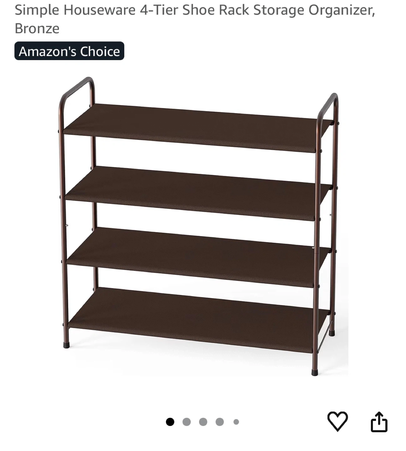 Simple Houseware 4-Tier Shoe Rack - Bronze - photo 3