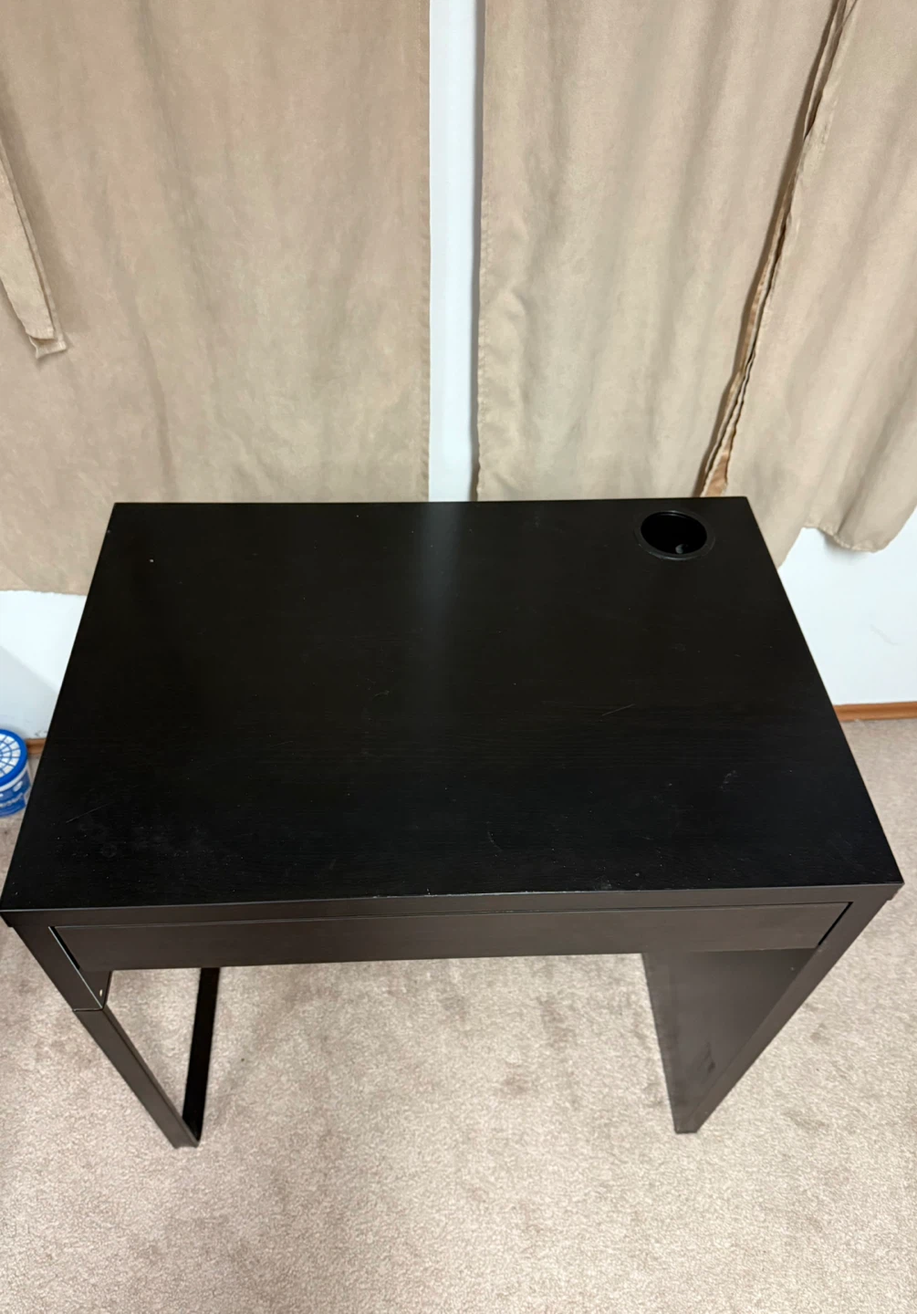 IKEA black/brown MICKE Desk with Drawer - photo 3