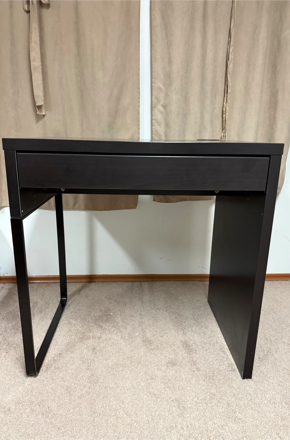 IKEA black/brown MICKE Desk with Drawer