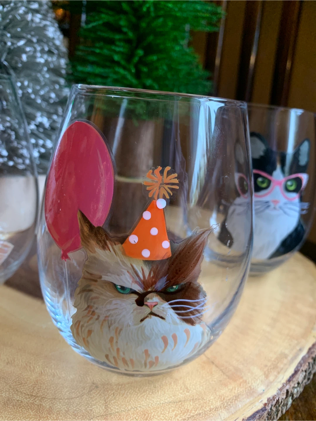 Cat Stemless Wine Glasses-Pier One - photo 3