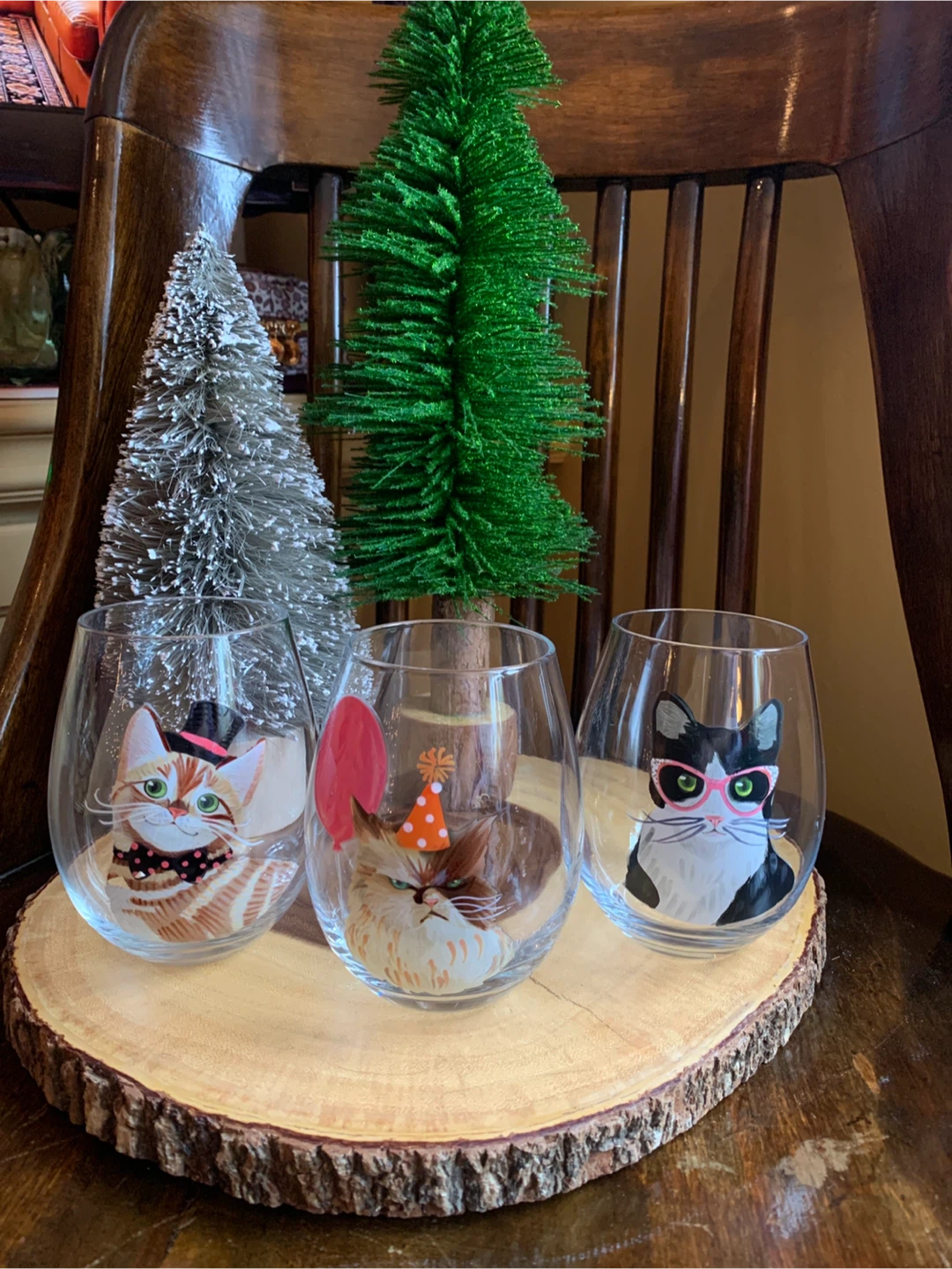 Cat Stemless Wine Glasses-Pier One