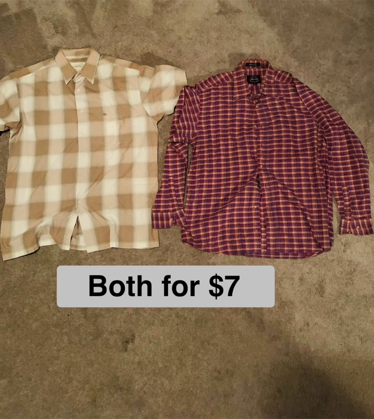 2 Men Dress / Polo / Golf Shirt (size 42 / large) for $7