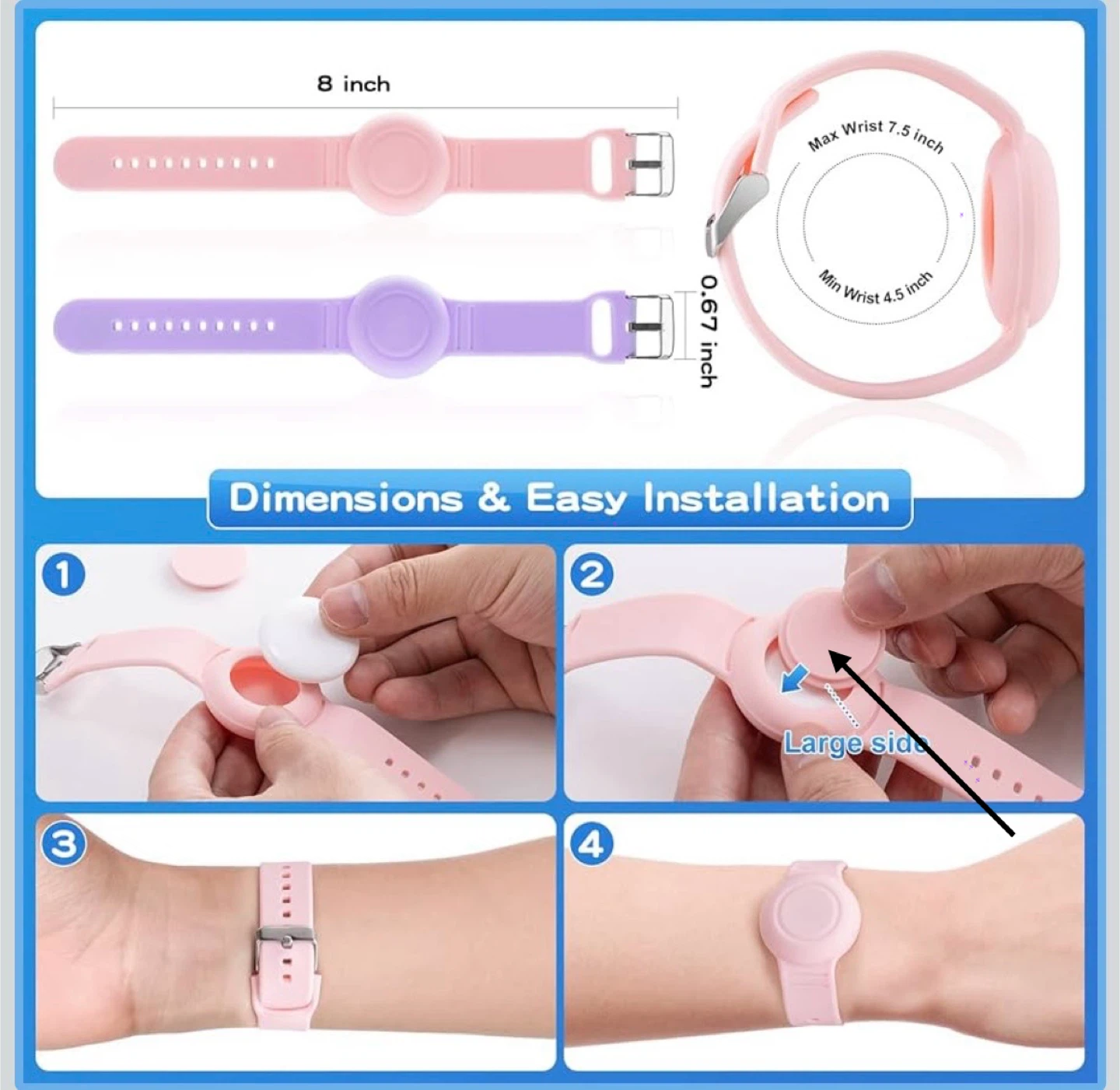 Apple AirTag Wristbands - Pink & Peach - photo 3