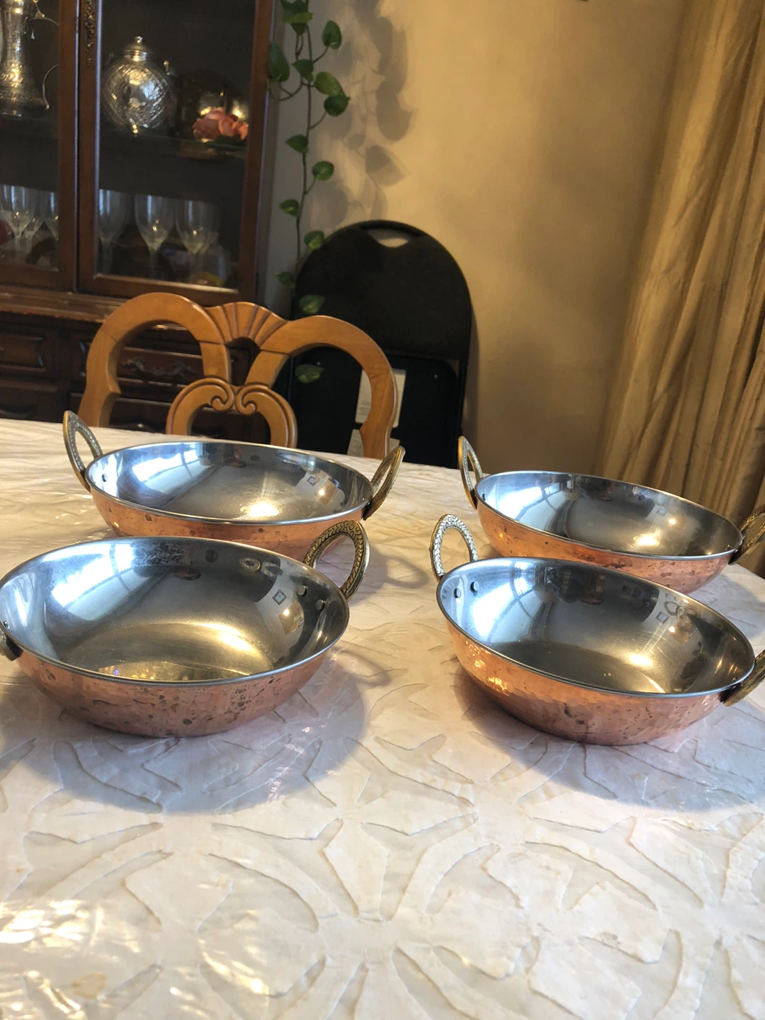 Set of 4 Copper/Stainless Steel Serving Bowls - photo 2