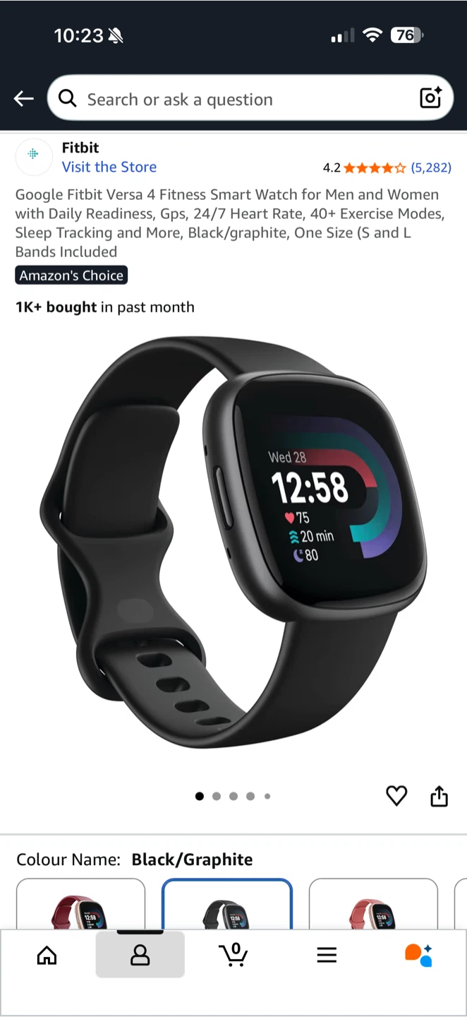 Fitbit Versa 4 Black/Graphite Smartwatch - photo 3