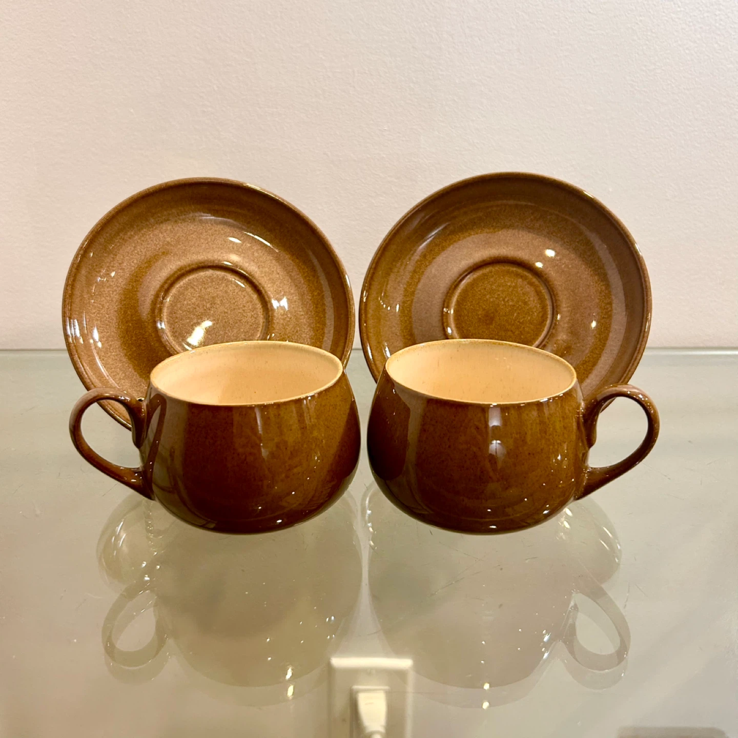 Denby England Brown Glazed Cup & Saucer Pair, c.1970s - photo 3