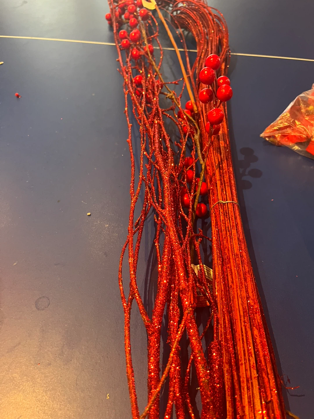 Red Glitter Berry Branches - photo 3