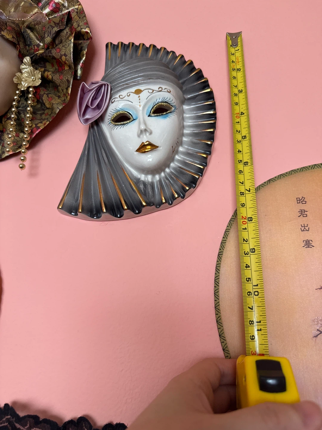 Vintage Venetian Style Porcelain Mask Wall Decor - photo 2