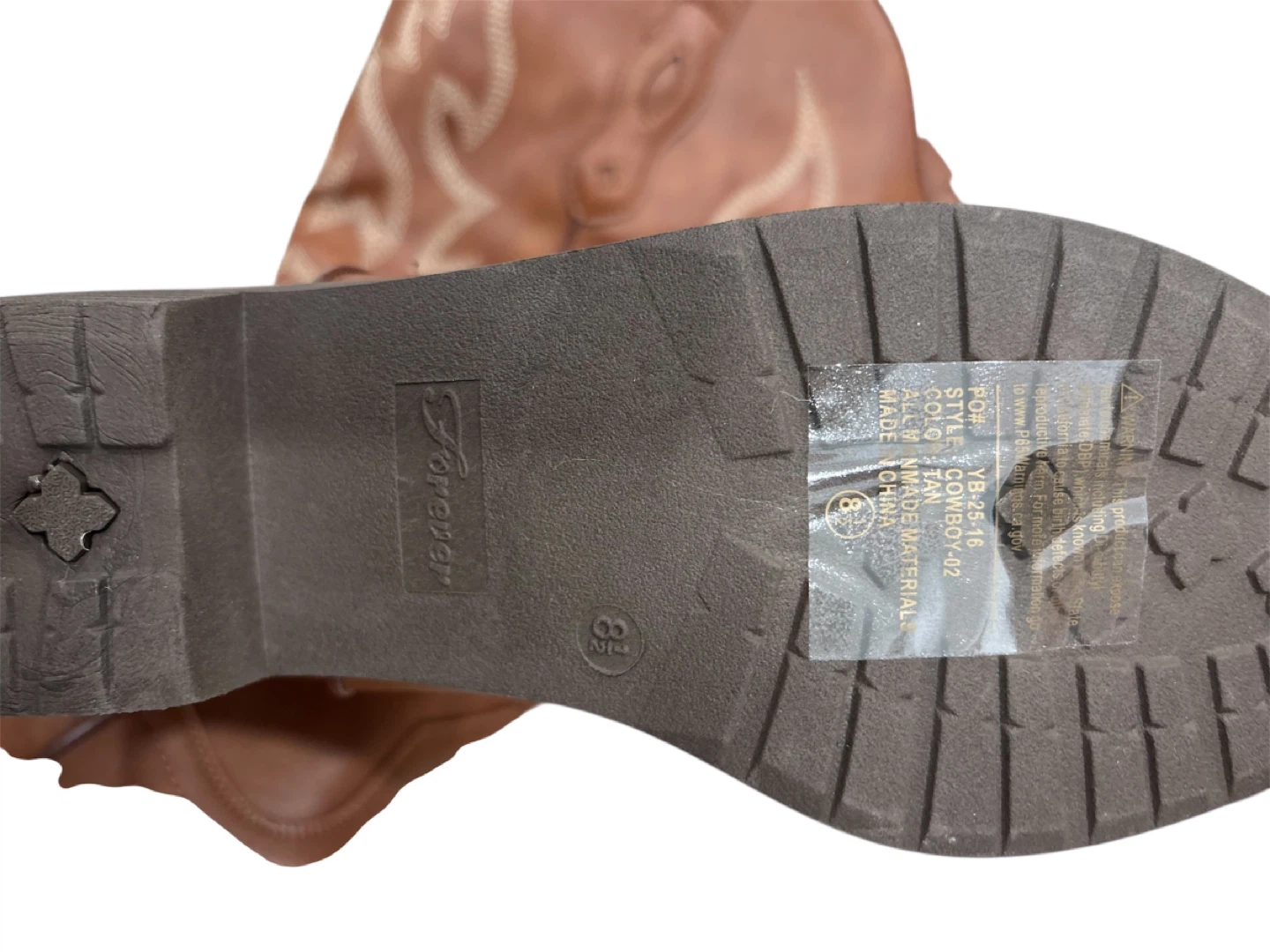 Forever Brown Cowboy Boots - Size 8 - photo 5
