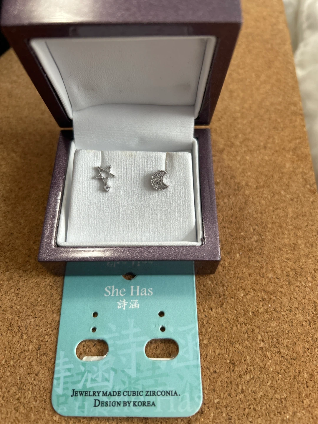 She Has Sterling Silver Moon & Star Earrings - photo 4