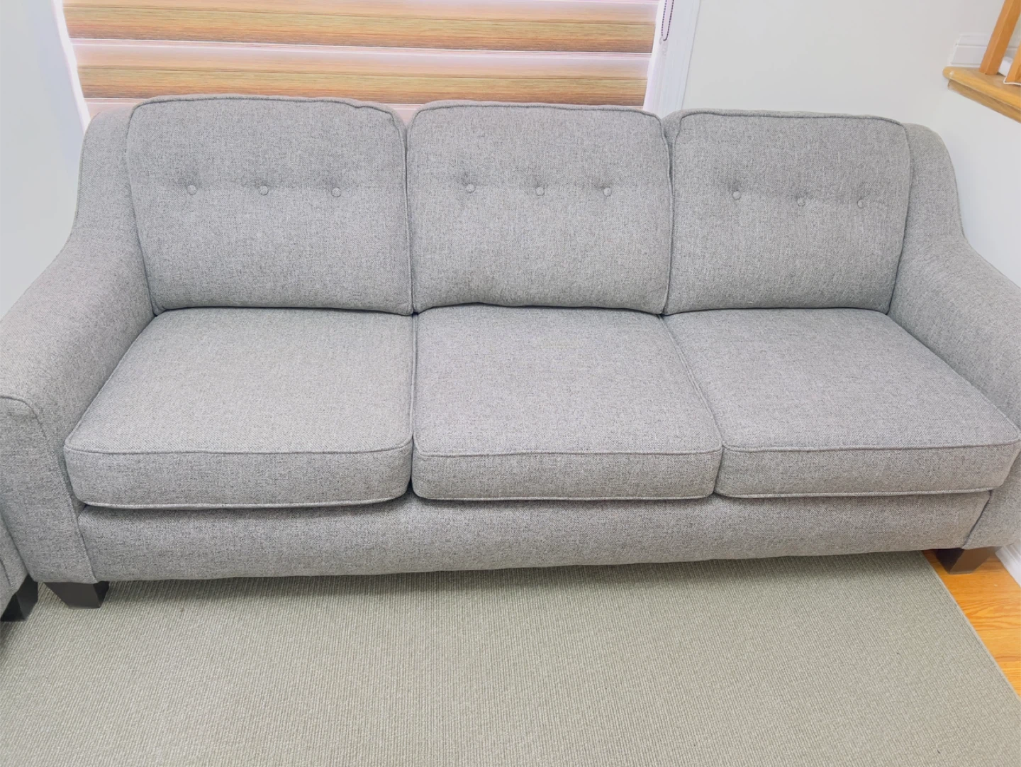 Grey Fabric Sofa Set - photo 3