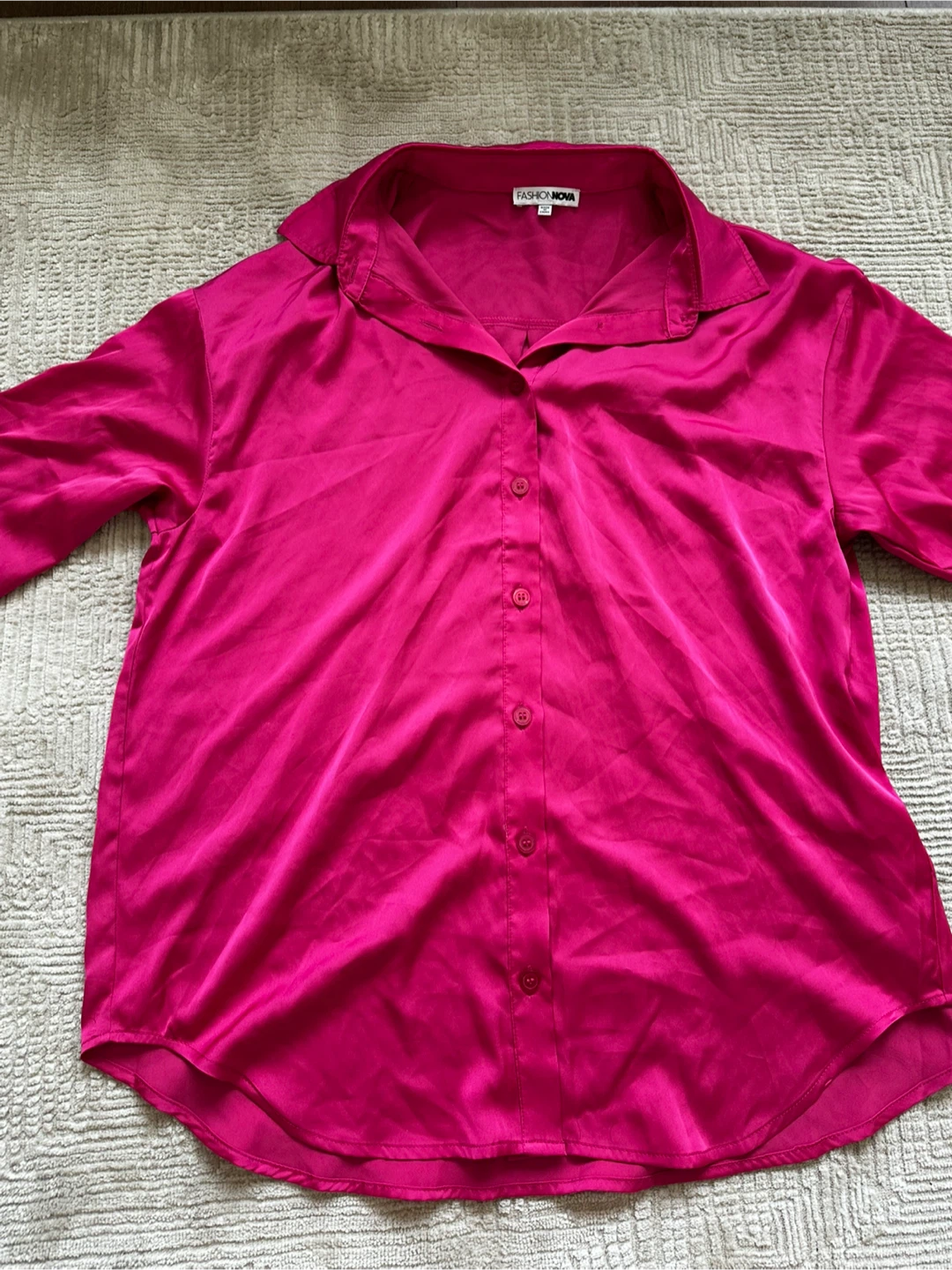 Fashion Nova Pink Button-Up Shirt - photo 3