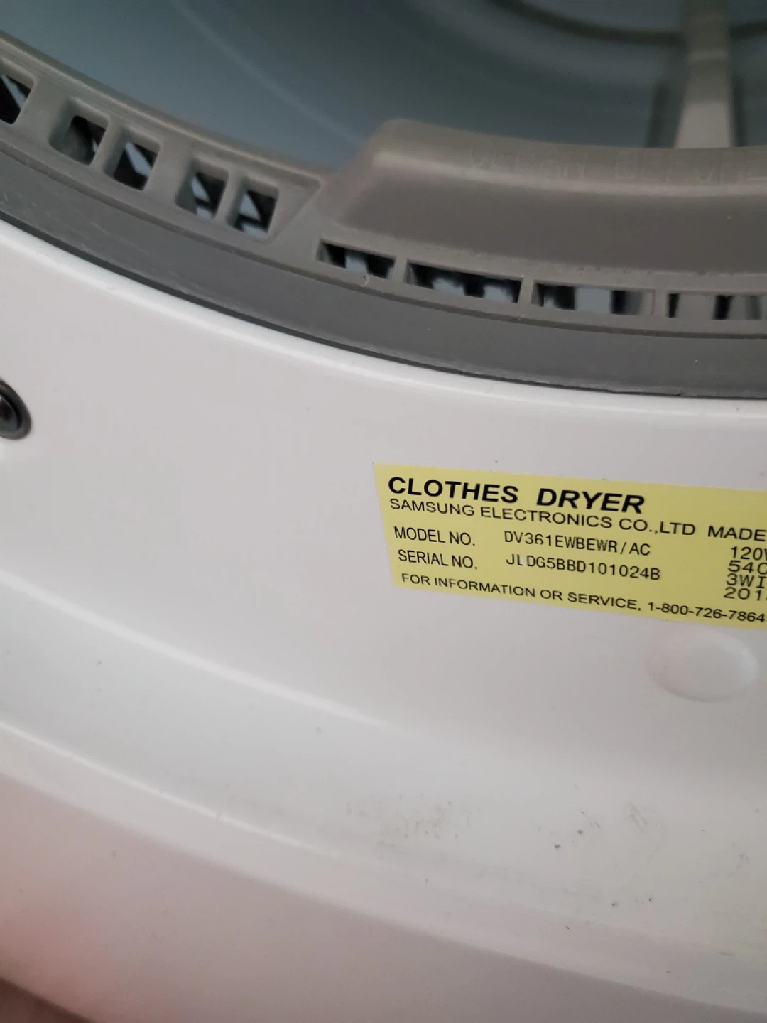 Samsung DV361EWBEWR/AC Clothes Dryer - photo 3