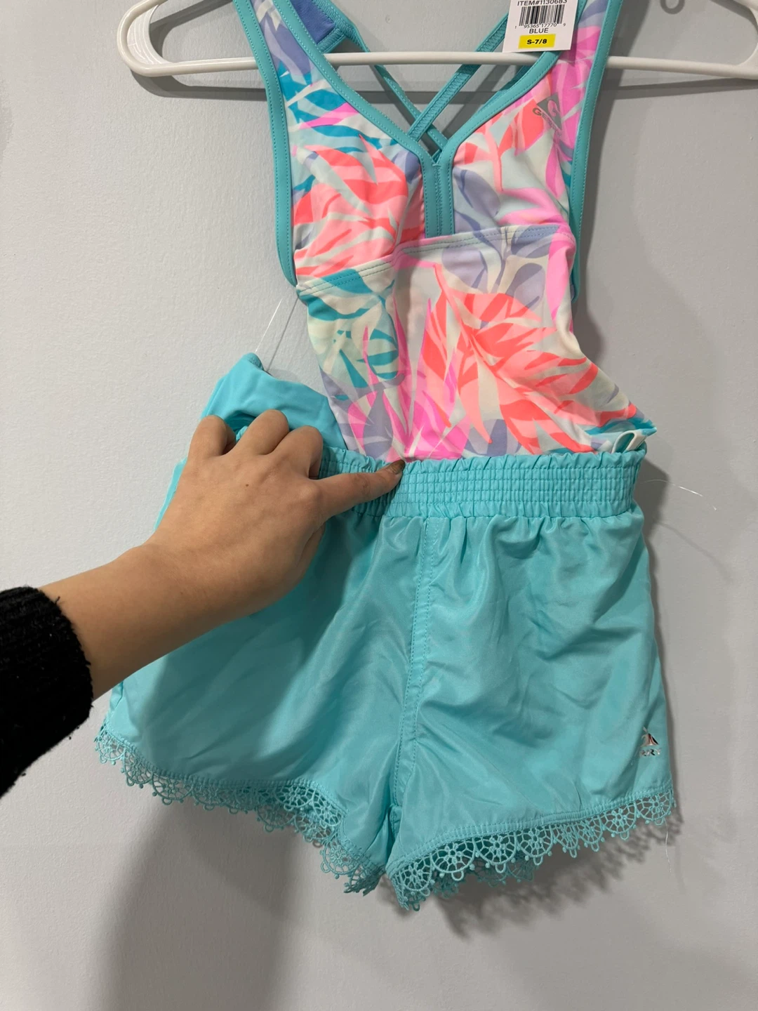 Reebok Girls' Swimsuit Set - Size S 7/8 - Blue - photo 2