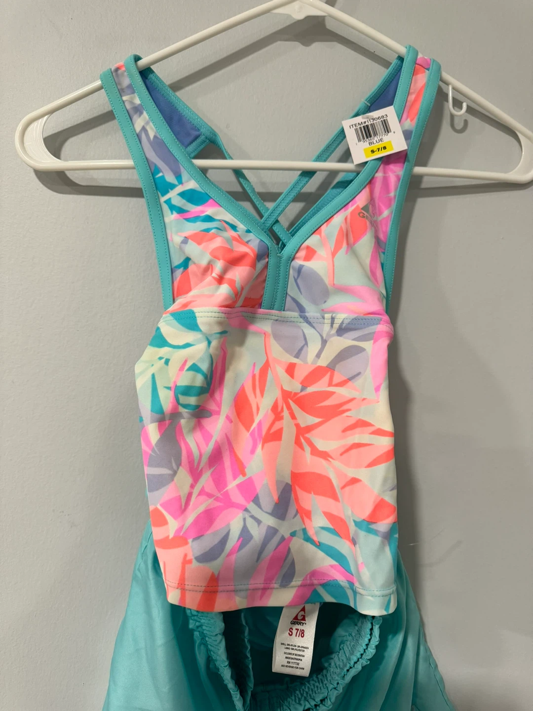 Reebok Girls' Swimsuit Set - Size S 7/8 - Blue - photo 3