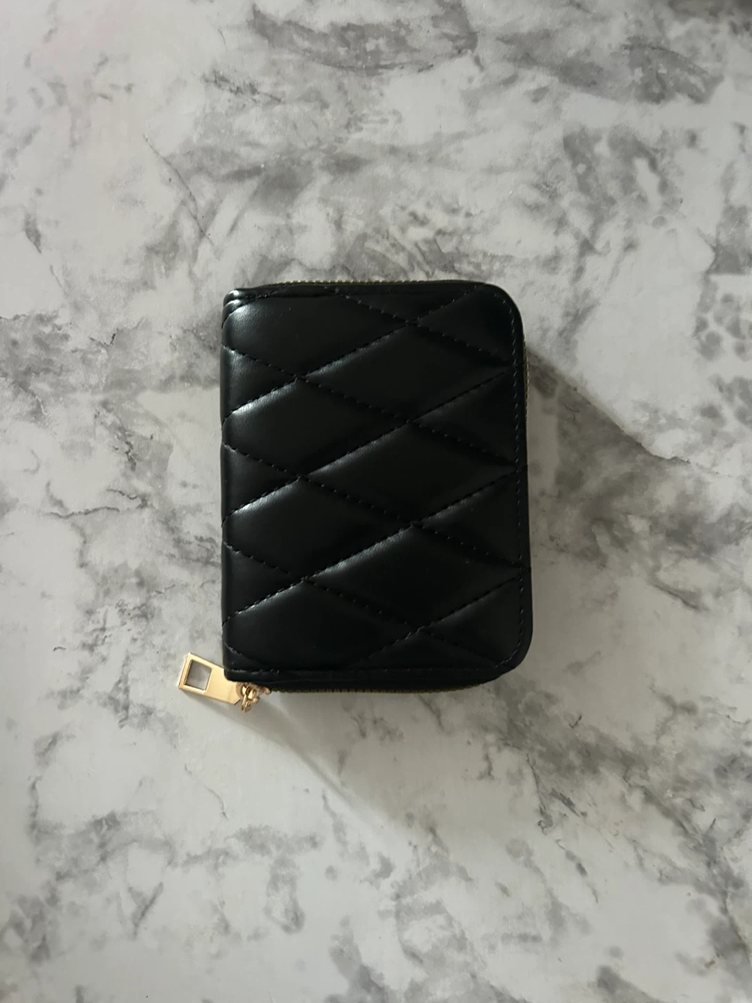 Black Quilted Card Holder Wallet - photo 3