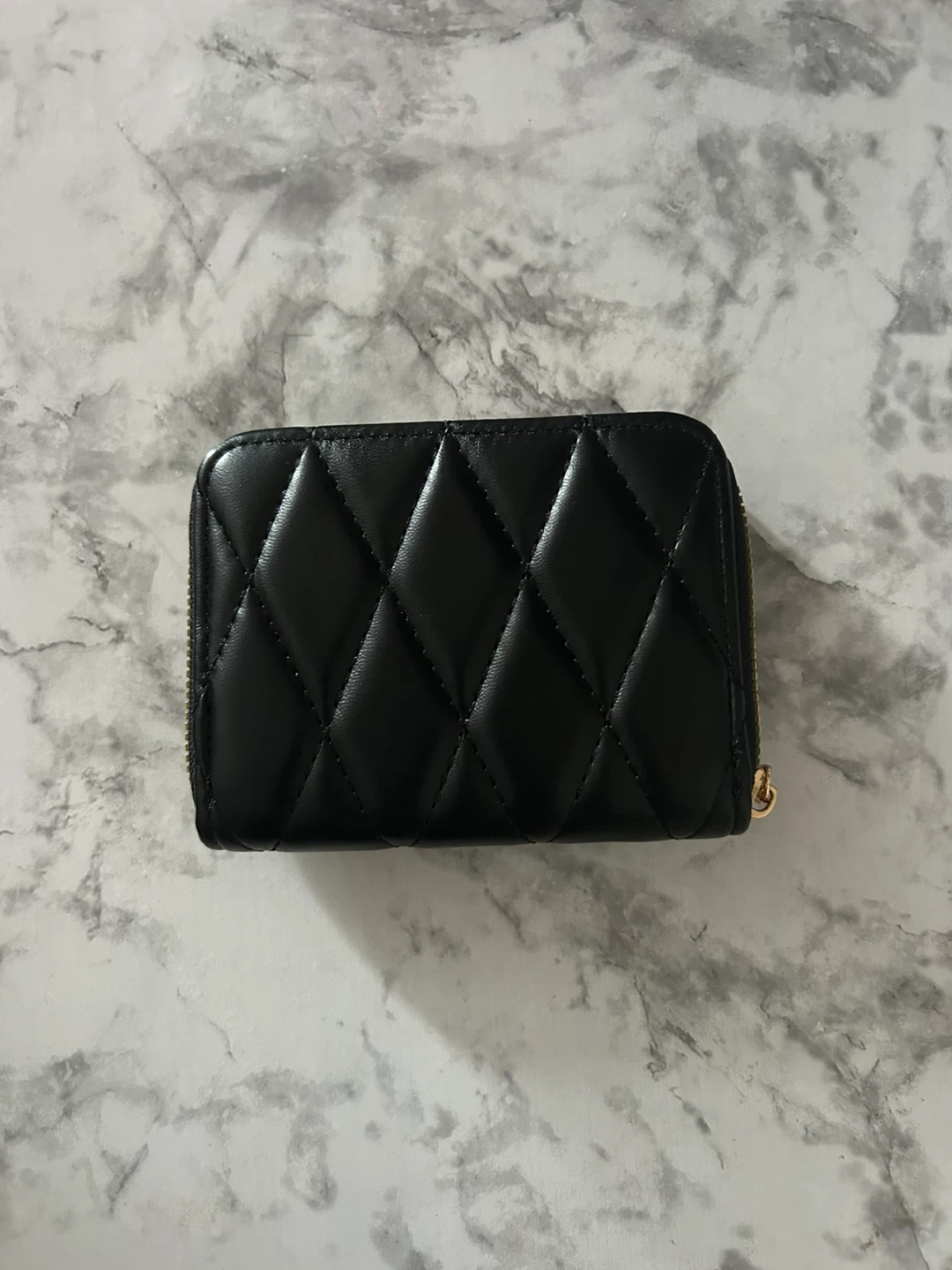 Black Quilted Card Holder Wallet - photo 2