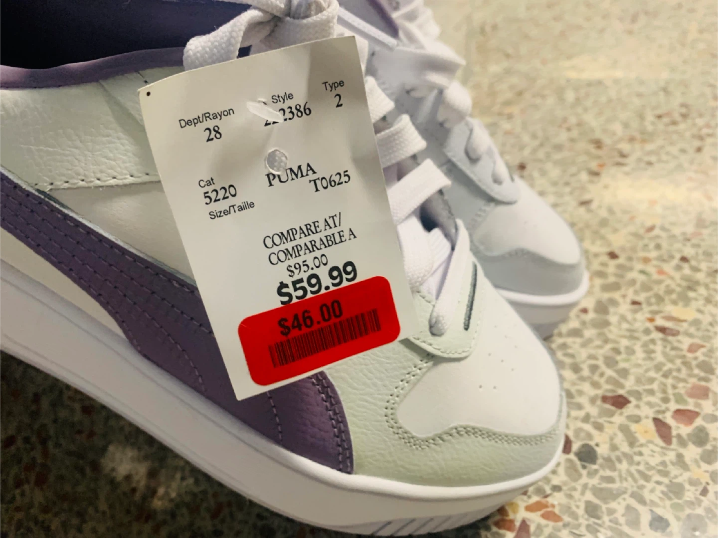 Puma Caven 2.0 White/Purple Sneakers - Size 8 - photo 3
