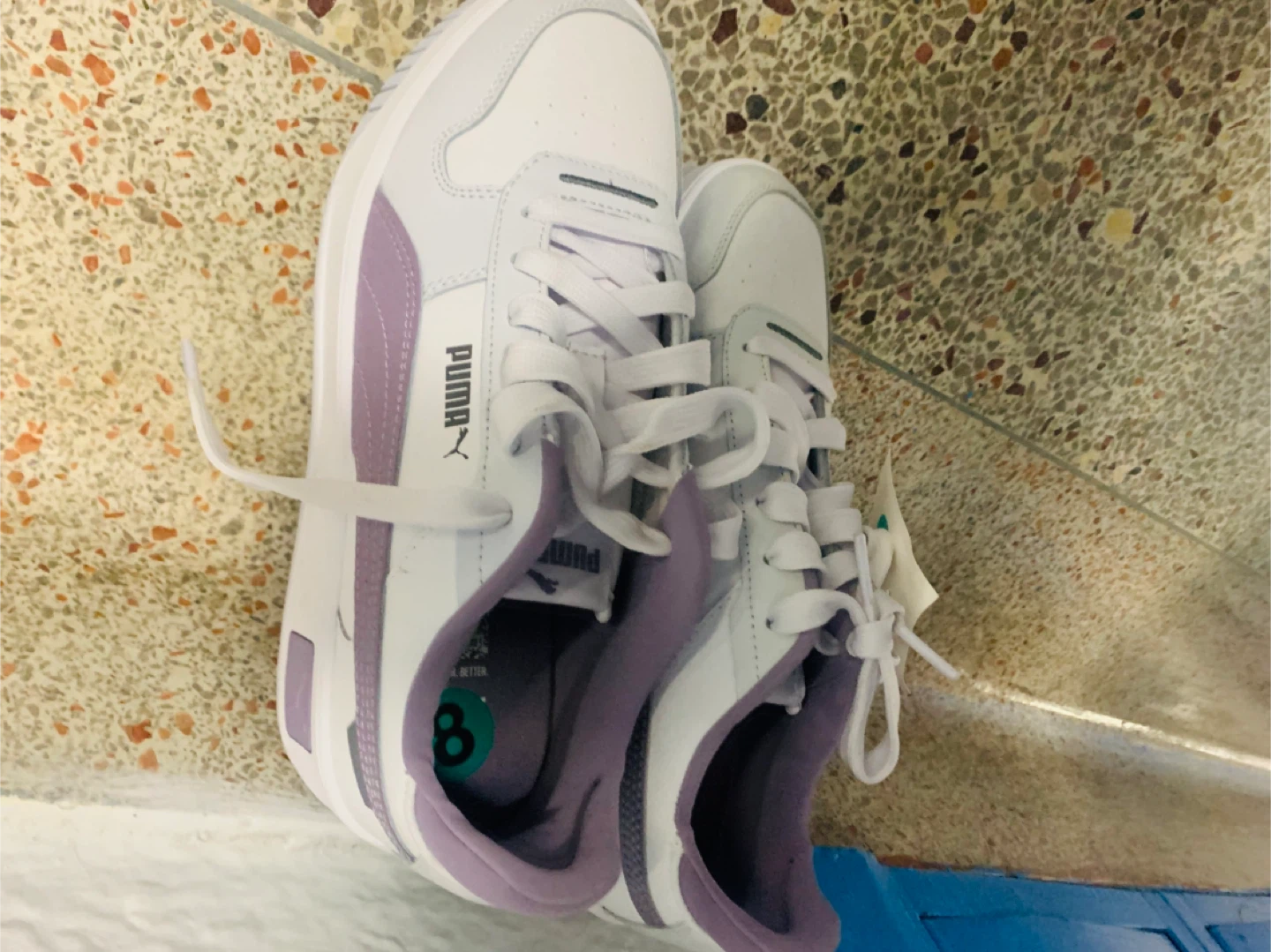 Puma Caven 2.0 White/Purple Sneakers - Size 8