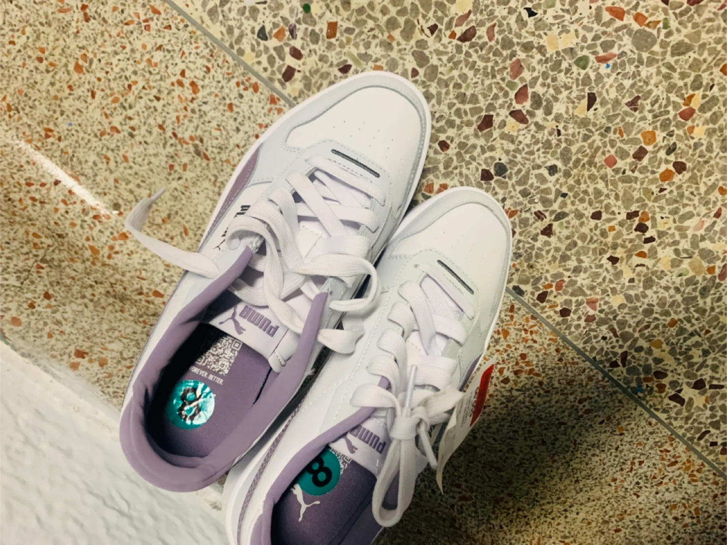 Puma Caven 2.0 White/Purple Sneakers - Size 8 - photo 2
