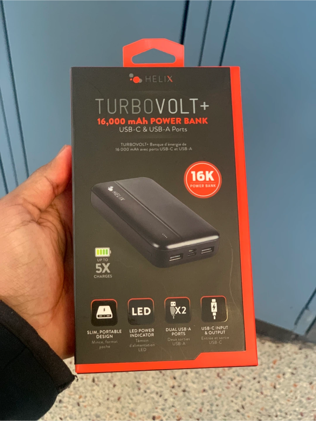 Helix TurboVolt+ 16,000 mAh Power Bank - New